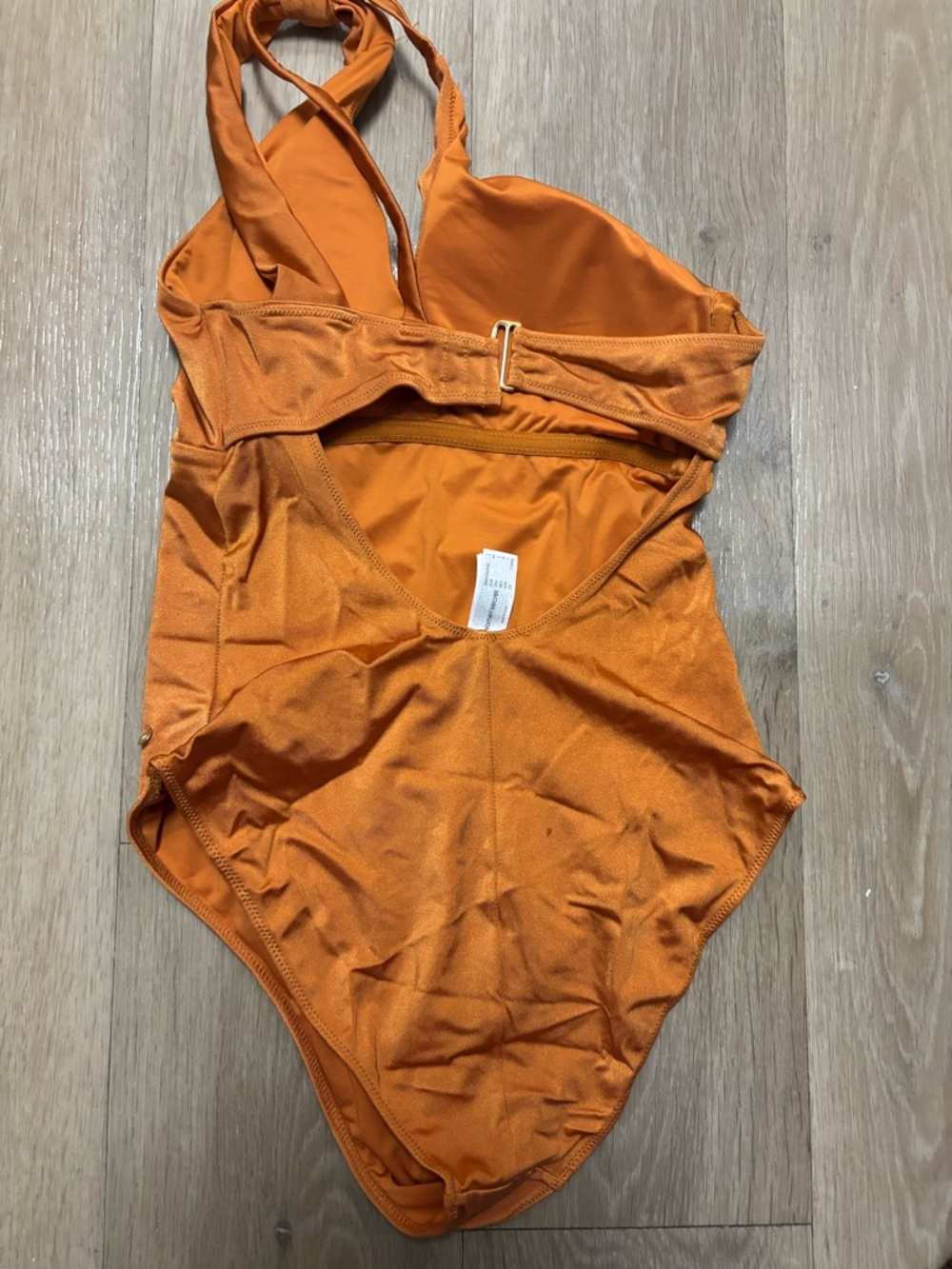 Classic Halter One-Piece Swimsuit in Burnt Orange - Picture 3 of 7